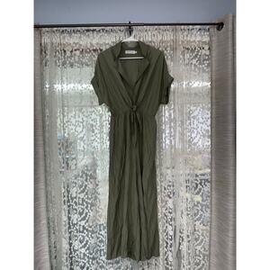 Petal and Pup archie olive green tie front jumpsuit size 4